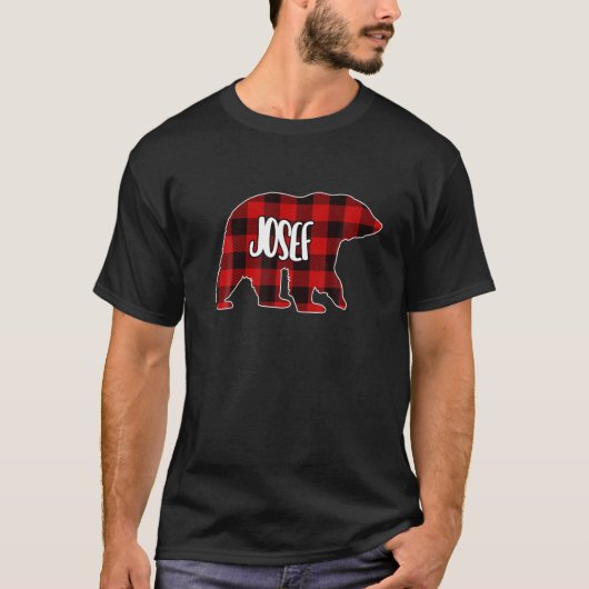 Mannen Josef Beer Aangepaste Rode Buffalo kerstmis T-shirt (Voorkant)