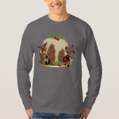 Mannen jumperkerstpudding en rendieren t-shirt (Voorkant)