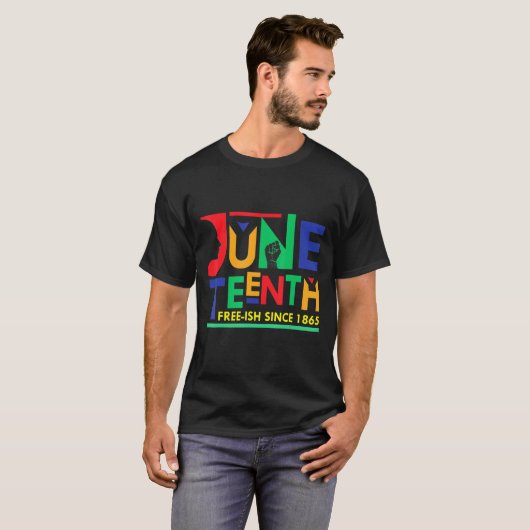 Mannen Juneteenth Freish Sinds 1865 Melanin Ancest T-shirt (Voorkant volledig)