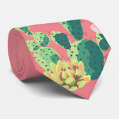 Mannen Jurk Stropdas Bohemian Cactus Succulenten D (Opgerold)