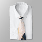 Mannen Jurk Stropdas Wit Bloemen op Donkerblauw (Gebonden)