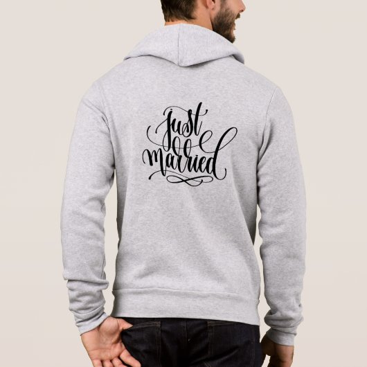 Mannen Just Married Hoodie (Achterkant)