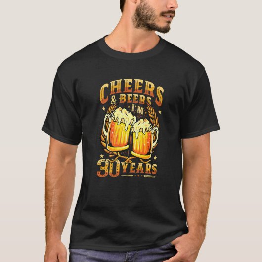 Mannen kaas en bier ik ben 30 jaar t-shirt (Voorkant)