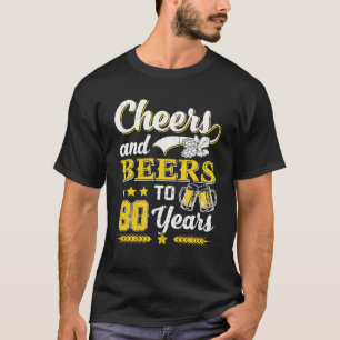 Mannen kaas en bier tot 80 jaar oud t-shirt