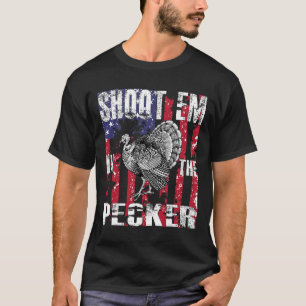 Mannen Kalkoenjacht Schiet Ze In De Pecker Jager T-shirt