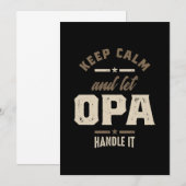 Mannen kalm houden en Opa Grandpa Gift laten Bedankkaart (Voorkant / Achterkant)