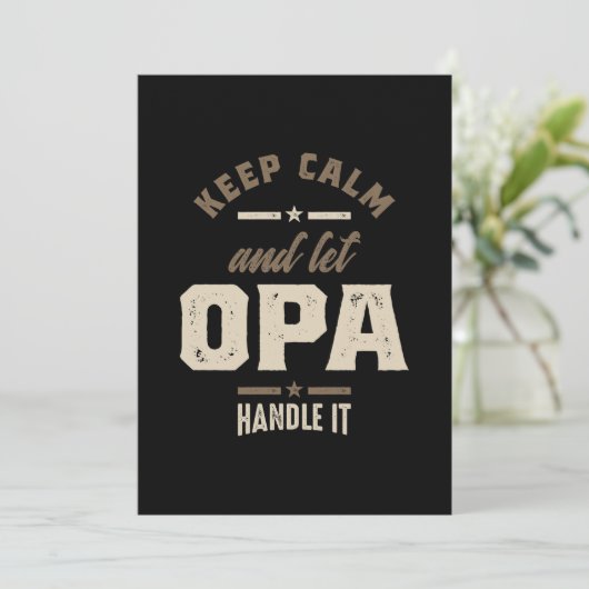 Mannen kalm houden en Opa Grandpa Gift laten Kaart (Staand voorkant)