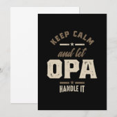 Mannen kalm houden en Opa Grandpa Gift laten Kaart (Voorkant / Achterkant)