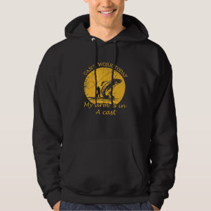 Mannen kantelwerk vandaag mijn arm is in een gegot hoodie