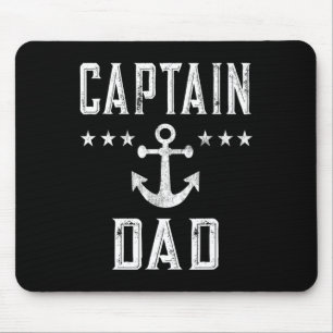 Mannen kapitein Dad Lake Boating Vaderdag Muismat