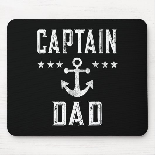 Mannen  kapitein Dad Lake Boating Vaderdag Muismat (Voorkant)