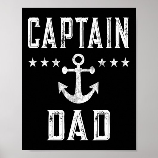 Mannen kapitein Dad Lake Boating Vaderdag Poster (Voorkant)
