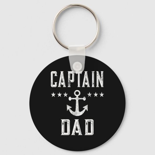 Mannen kapitein Dad Lake Boating Vaderdag Sleutelhanger (Voorkant)