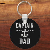 Mannen kapitein Dad Lake Boating Vaderdag Sleutelhanger (Voorkant)