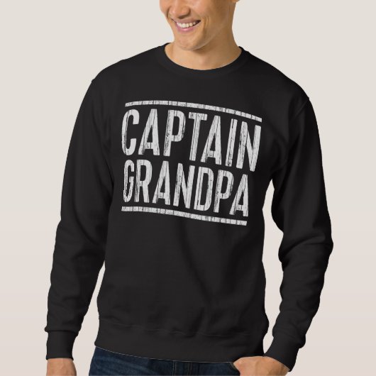 Mannen kapitein opa Vaderdag Boating Trui (Voorkant)
