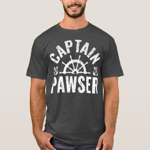 Mannen kapitein Pawser Boat eigenaar meer Boating  T-shirt