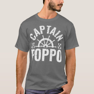 Mannen kapitein Poppo Boat eigenaar meer bootvader T-shirt