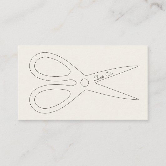 Mannen kapper haar gesneden met een schaar dunne l visitekaartje (Voorkant)