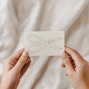 Mannen kapper haar gesneden met een schaar dunne l visitekaartje