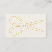 Mannen kappershaar gesneden met goudschaar logo visitekaartje (Voorkant)