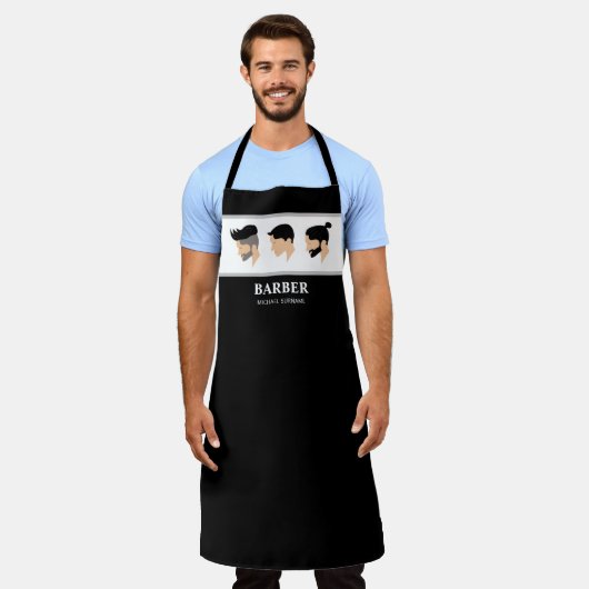 Mannen Kapsels Illustratie Kapper Haarstylist Schort (Gedragen)