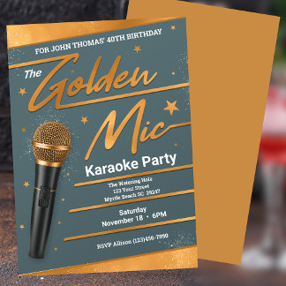 Mannen Karaoke 40E (bewerkbaar) Verjaardagsfeest Kaart