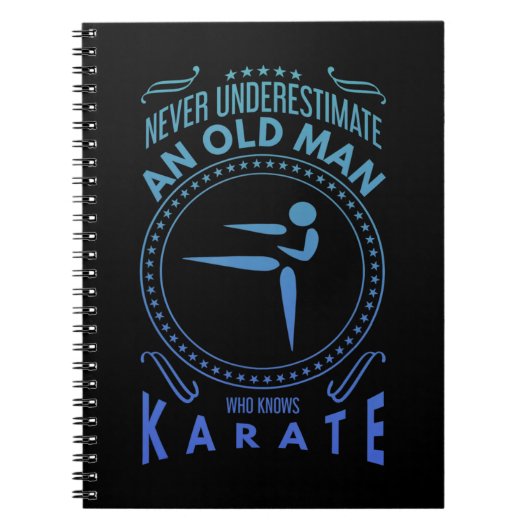 Mannen Karate Graphic - nooit een oude M onderscha Notitieboek (Voorkant)