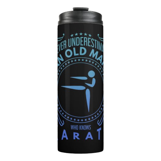 Mannen Karate Graphic - nooit een oude M onderscha Thermosbeker (Voorkant)