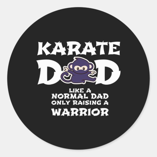 Mannen karate pa als een normale vader Warrior Fun Ronde Sticker (Voorkant)