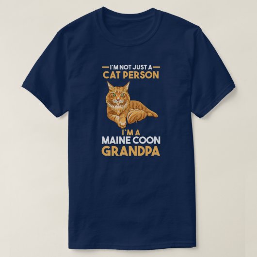 Mannen kat grootvader Maine Coon Grandpa T-shirt (Design voorkant)