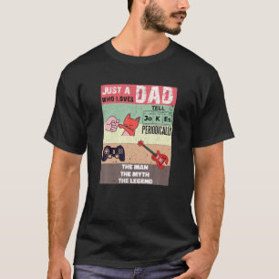 Mannen Kat Pap Gamer Pap Guitar Pap Vertel Jokes P T-shirt