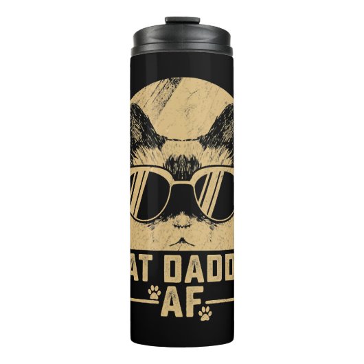 Mannen kat papa af  kat papa hoofd grappig thermosbeker (Voorkant)