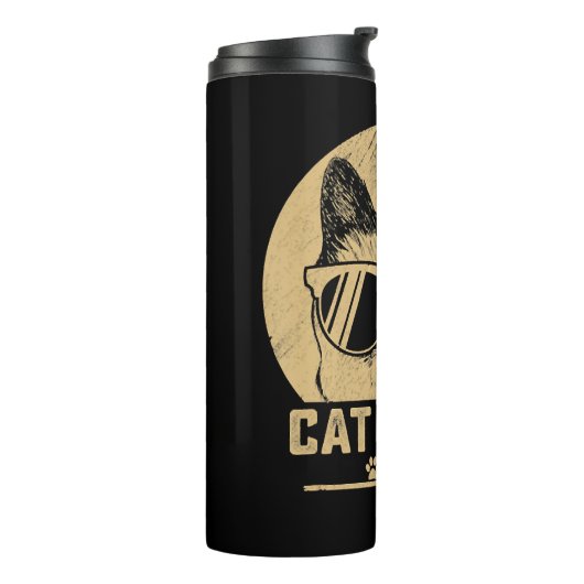 Mannen kat papa af  kat papa hoofd grappig thermosbeker (Gedraaid links)