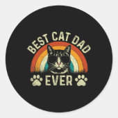 Mannen Kat Papa Beste Kat Papa Ooit Grappige Kat P Ronde Sticker (Voorkant)