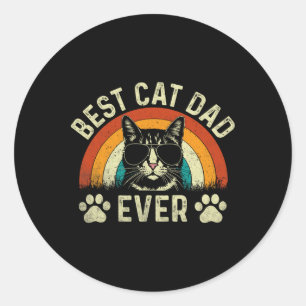 Mannen Kat Papa Beste Kat Papa Ooit Grappige Kat P Ronde Sticker