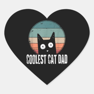 Mannen kat papa de coolste Grappige kat papa Hart Sticker