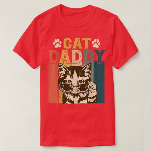 Mannen  kat papa Funny Cat Lover Cat Dad Fa T-shirt (Design voorkant)