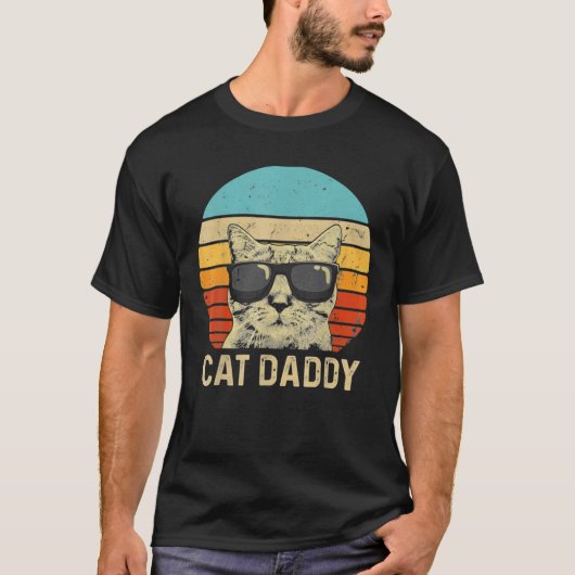 Mannen  kat papa Funny Cat Lover Fathers T-shirt (Voorkant)
