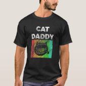 Mannen kat papa kat pap Kitten Pet vaders vaders v T-shirt (Voorkant)