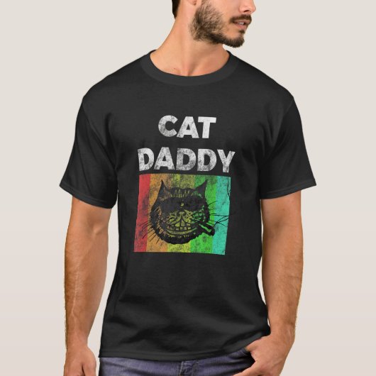Mannen kat papa kat pap Kitten Pet vaders vaders v T-shirt (Voorkant)