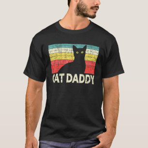 Mannen kat papa zwarte kat eigenaar kat papa t-shirt