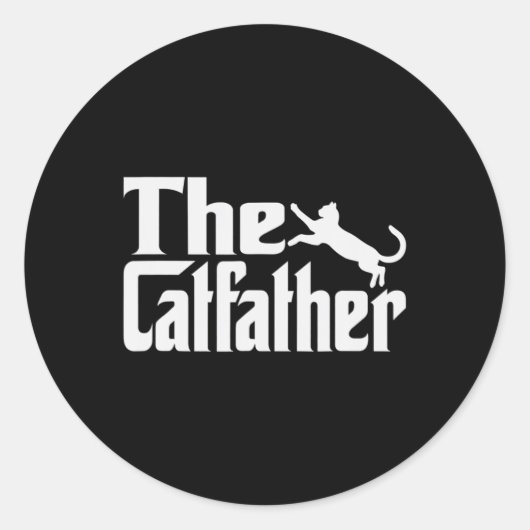 Mannen kat vader Kat vader vaderdag Meow Feline Ronde Sticker (Voorkant)