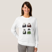 MANNEN KATTEN Dames Basic T-shirt met lange mouwen (Voorkant volledig)