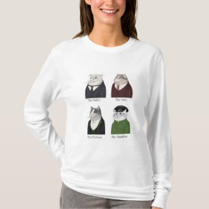 MANNEN KATTEN Dames Basic T-shirt met lange mouwen