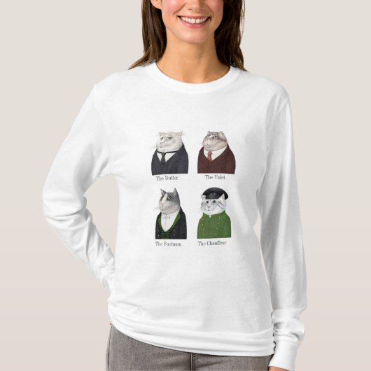 MANNEN KATTEN Dames Basic T-shirt met lange mouwen (Voorkant)