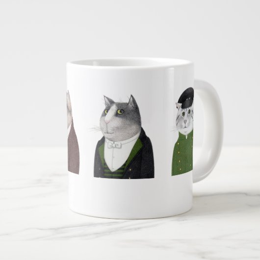 MANNEN KATTEN Grote Witte Mok (Voorkant rechts)