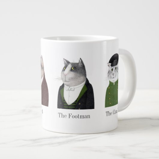 MANNEN KATTEN Grote Witte Mok + Tekst (Voorkant rechts)