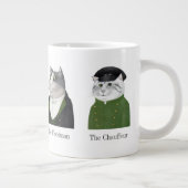 MANNEN KATTEN Grote Witte Mok + Tekst (Rechts)