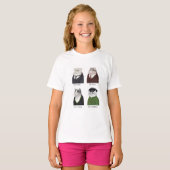 MANNEN KATTEN Meisjes Basis T-shirt (Voorkant volledig)