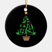 Mannen kerst met gymnastiek keramisch ornament (Voorkant)